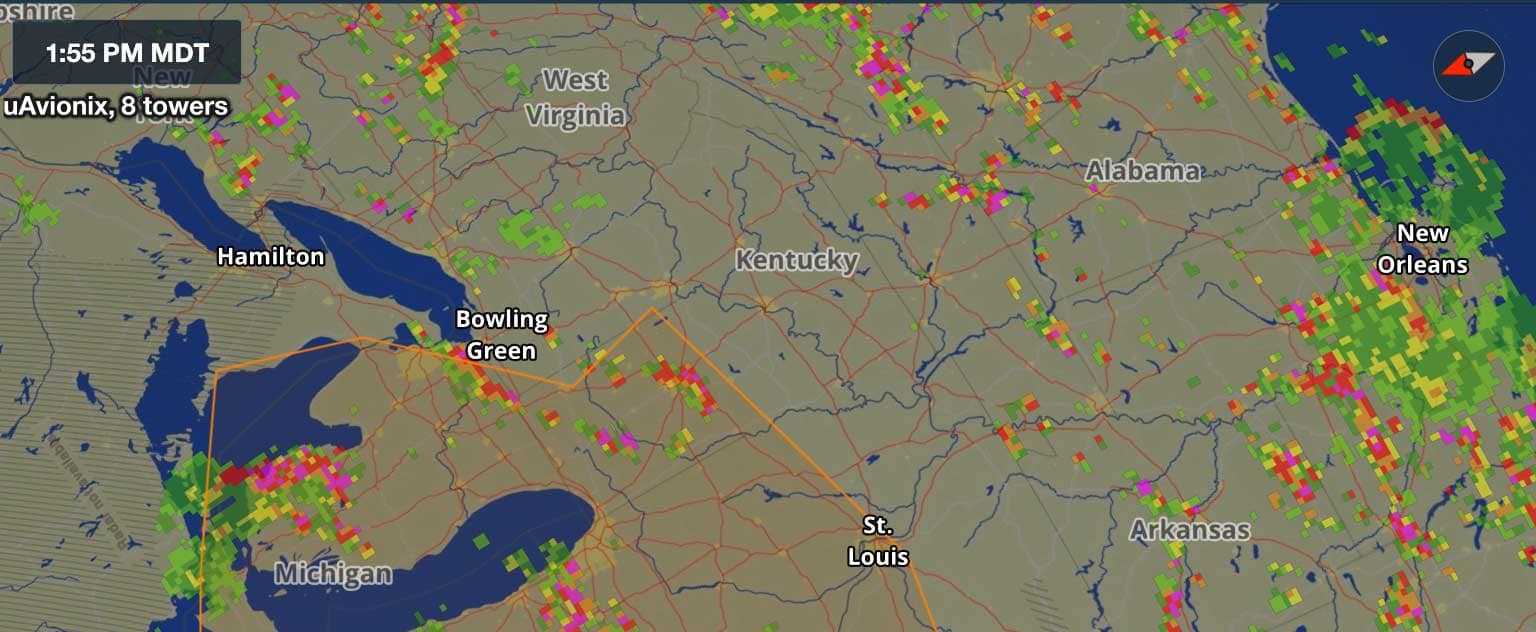 uAvionix ADS-B as displayed in ForeFlight Mobile